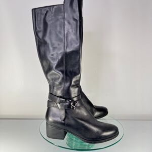 Naturalizer Kelina knee high boot Wide Black Leather strap buckle